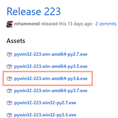 Python for Windows (pywin32) Extensions のインストール 1